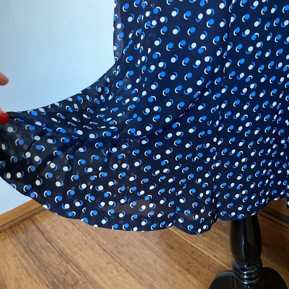 Talbots Blue Dotted Chiffon Skirt, Size 12P - Picture 3 of 7